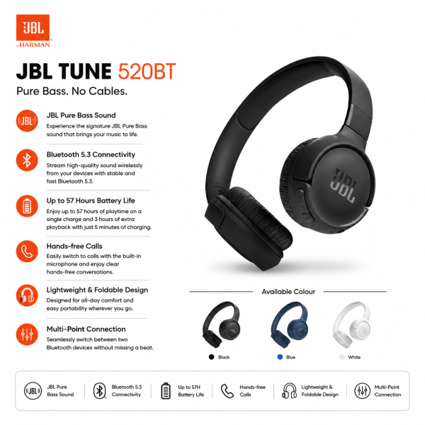 JBL Tune 520BT Headset